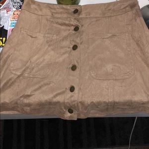 Suede skirt.